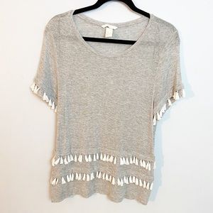 H&M | Gray Tassel fringe shirt